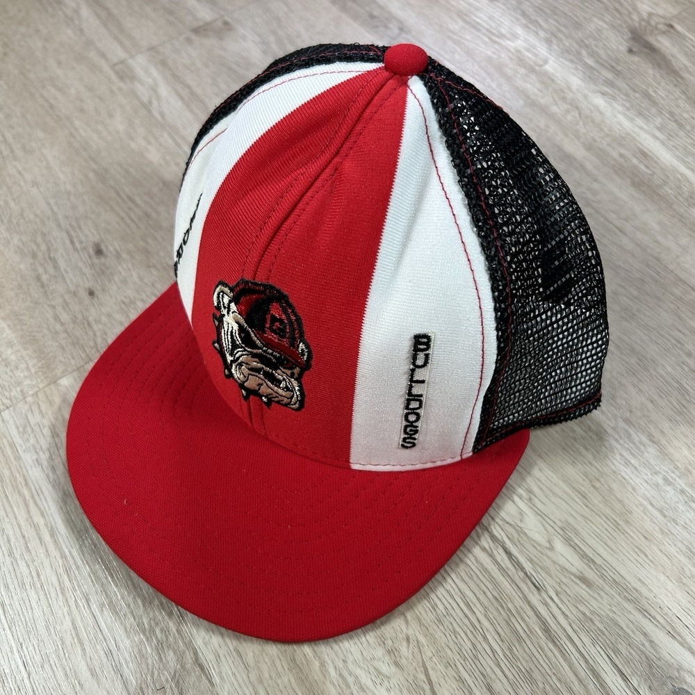 VTG 80s Georgia Bulldogs Snapback Hat College AJD Red White Trucker Cap USA - Picture 8 of 8